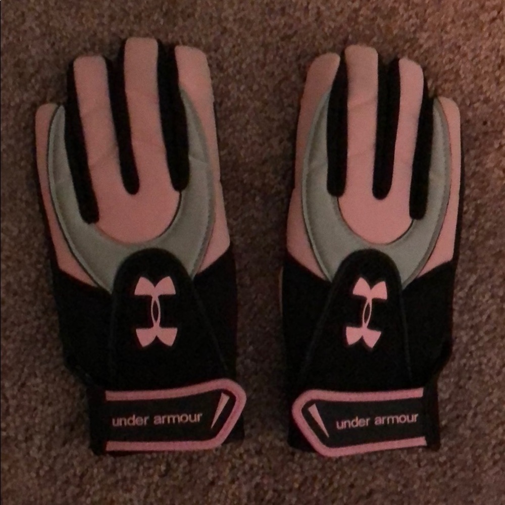 PINK/BLACK softball or lacrosse gloves